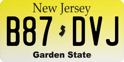 NJ license plate B87DVJ