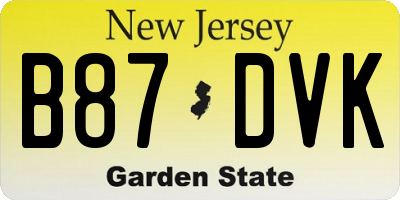 NJ license plate B87DVK