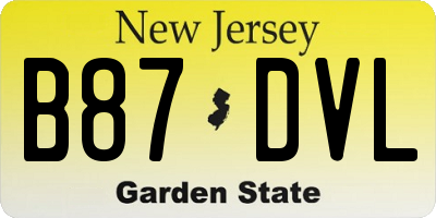 NJ license plate B87DVL