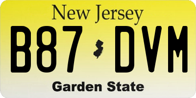 NJ license plate B87DVM