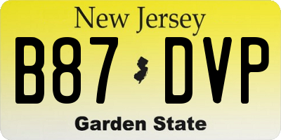 NJ license plate B87DVP