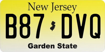 NJ license plate B87DVQ