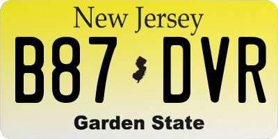 NJ license plate B87DVR