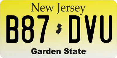 NJ license plate B87DVU
