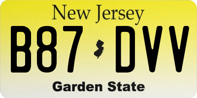 NJ license plate B87DVV