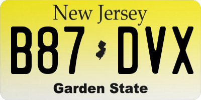 NJ license plate B87DVX