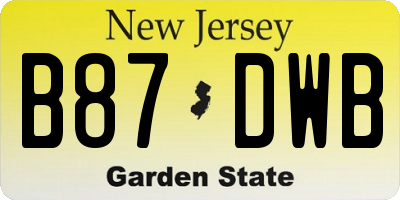 NJ license plate B87DWB