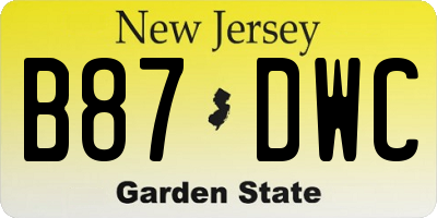 NJ license plate B87DWC