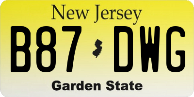NJ license plate B87DWG