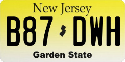 NJ license plate B87DWH