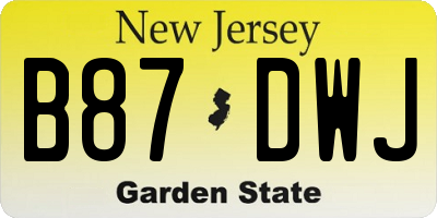 NJ license plate B87DWJ