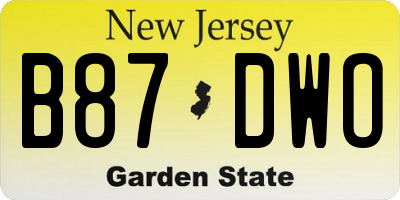 NJ license plate B87DWO