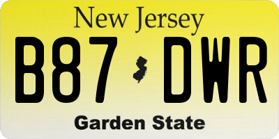 NJ license plate B87DWR