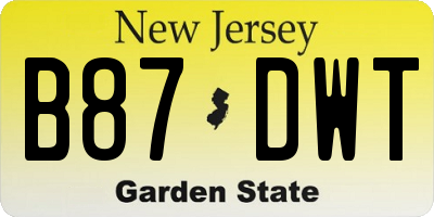 NJ license plate B87DWT