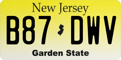 NJ license plate B87DWV