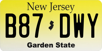 NJ license plate B87DWY