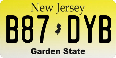 NJ license plate B87DYB