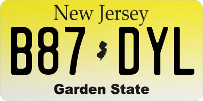 NJ license plate B87DYL