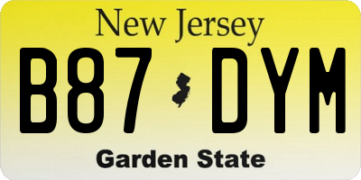 NJ license plate B87DYM