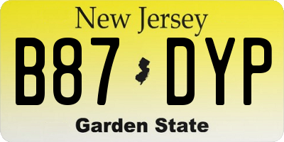 NJ license plate B87DYP