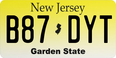 NJ license plate B87DYT