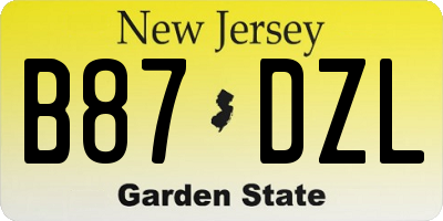 NJ license plate B87DZL