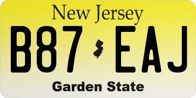 NJ license plate B87EAJ