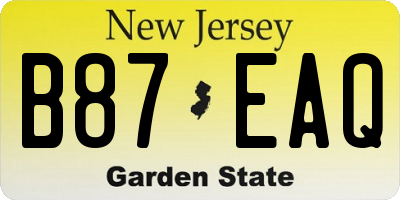NJ license plate B87EAQ