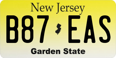 NJ license plate B87EAS