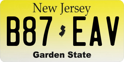 NJ license plate B87EAV