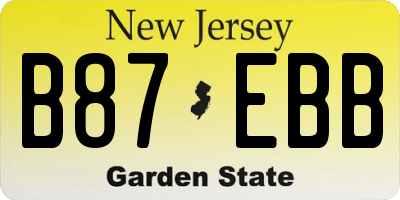NJ license plate B87EBB