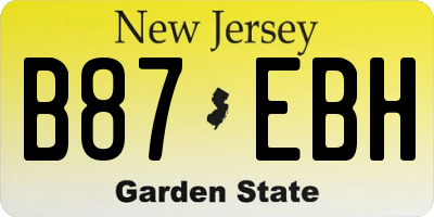 NJ license plate B87EBH