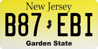 NJ license plate B87EBI