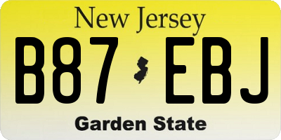 NJ license plate B87EBJ
