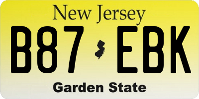 NJ license plate B87EBK
