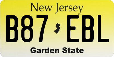NJ license plate B87EBL
