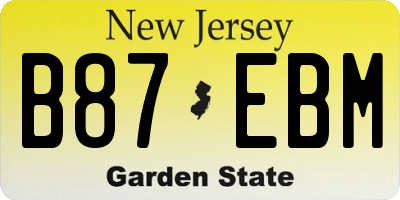 NJ license plate B87EBM