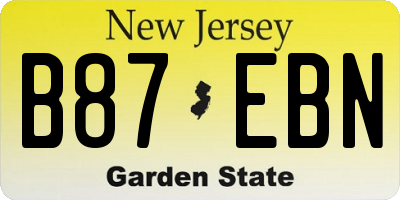 NJ license plate B87EBN