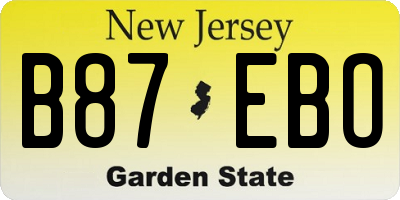 NJ license plate B87EBO