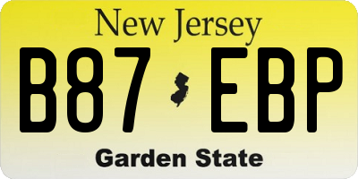 NJ license plate B87EBP