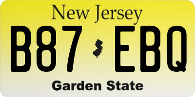 NJ license plate B87EBQ
