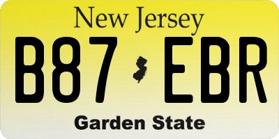 NJ license plate B87EBR