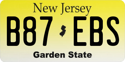 NJ license plate B87EBS