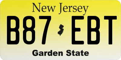 NJ license plate B87EBT