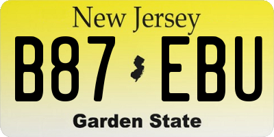 NJ license plate B87EBU
