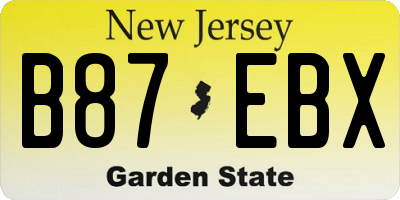 NJ license plate B87EBX