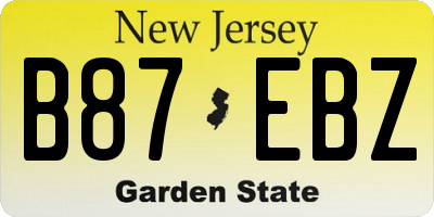 NJ license plate B87EBZ