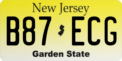 NJ license plate B87ECG