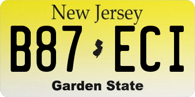 NJ license plate B87ECI