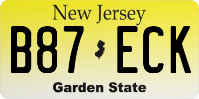 NJ license plate B87ECK